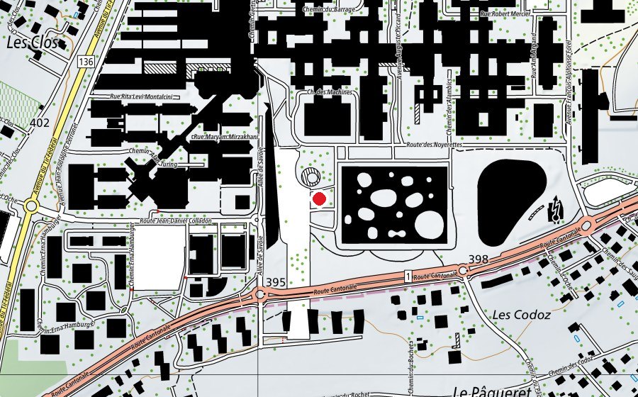 Karte mit dem Standort von EPFL (Hochschule)