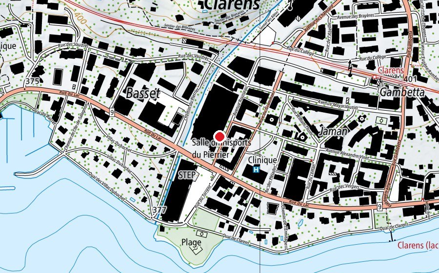 Carte indiquant l’emplacement de EPM École Professionnelle Montreux (Haute école)