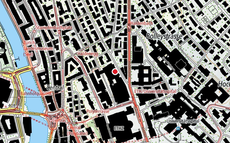 Carte indiquant l’emplacement de ETH: NO (Haute école)