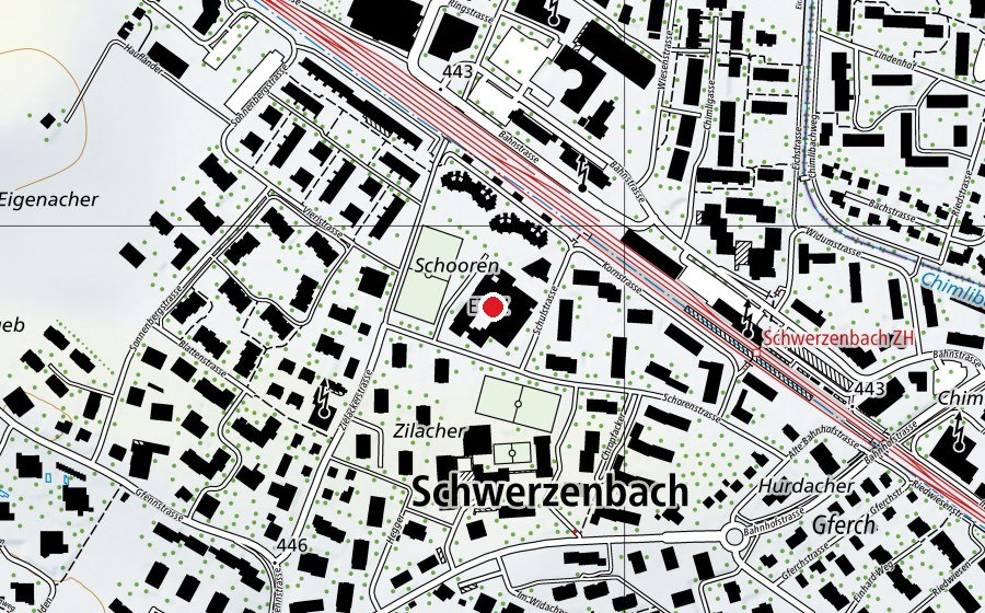 Map showing the location of ETH SLA (University)