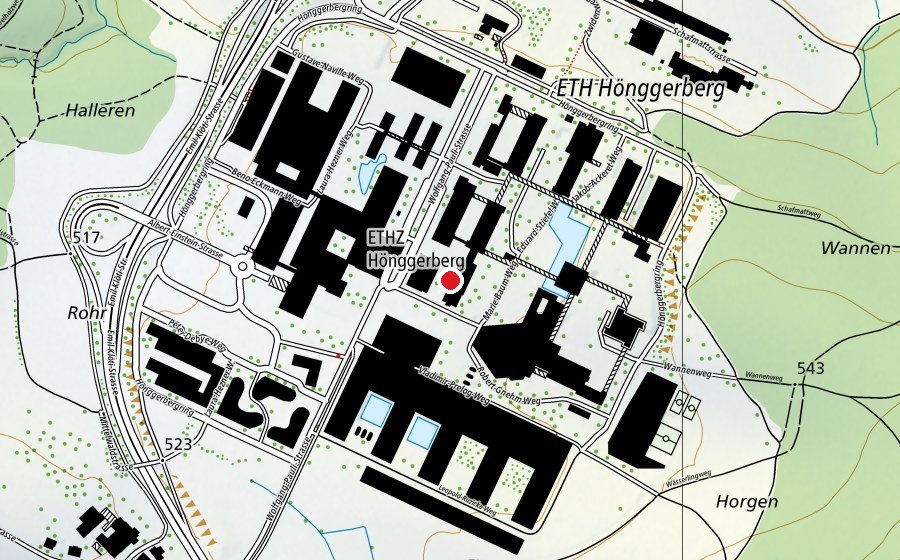 Karte mit dem Standort von ETH Zürich, Hönggerberg (Hochschule)