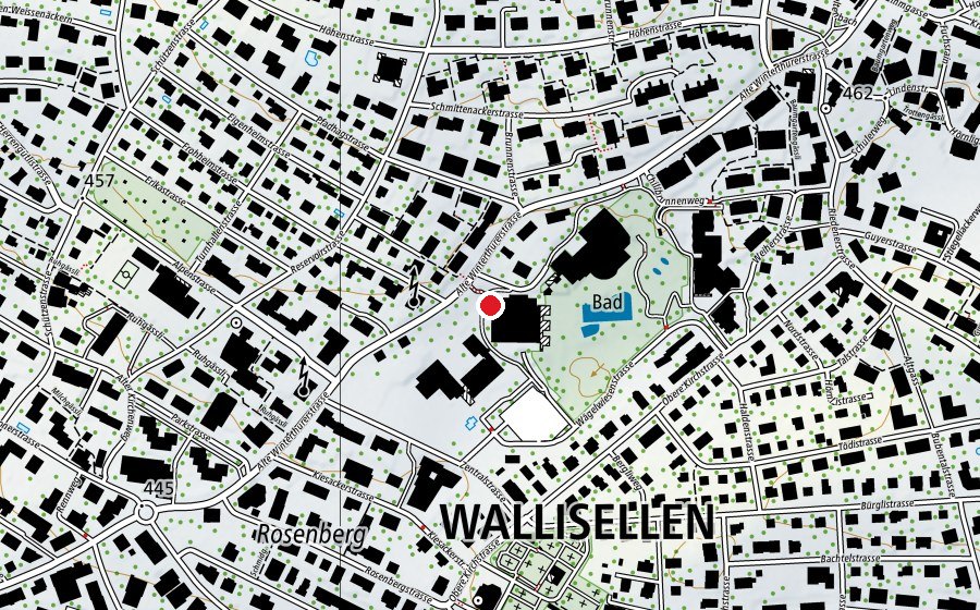 Carte indiquant l’emplacement de ETH Zürich (Haute école)