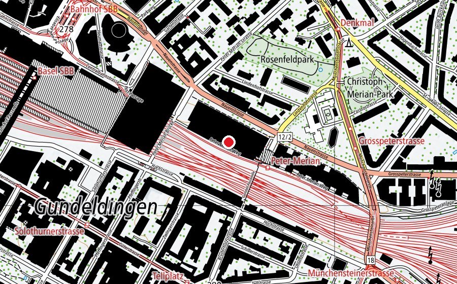 Carte indiquant l’emplacement de Fachhochschule Nordwestschweiz Hochschule für Wirtschaft (Haute école)