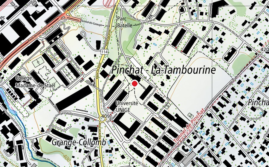 Map showing the location of FacLab Unige (University)