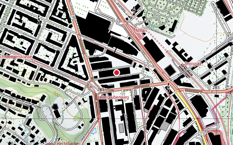 Mappa con la posizione di FHNW Campus Dreispitz (Scuola universitaria)