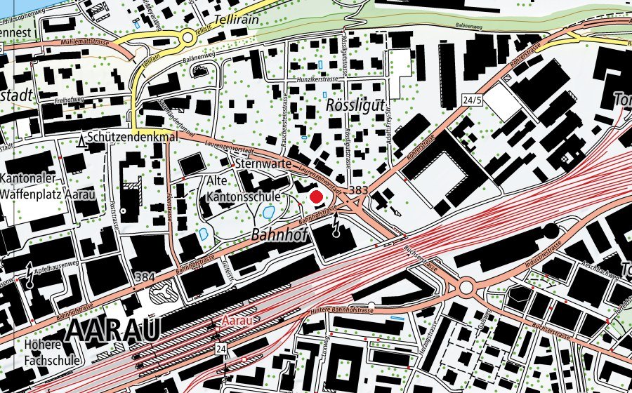 Carte indiquant l’emplacement de Frank-Wedekind-Haus (Haute école)