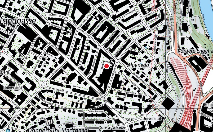 Mappa con la posizione di Geographisches Institut (Scuola universitaria)
