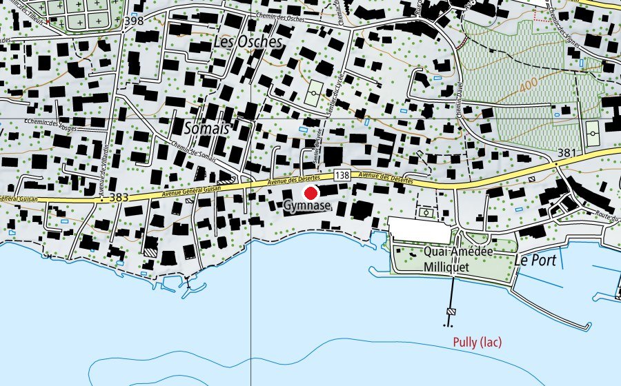 Carte indiquant l’emplacement de Gymnase de Chamblandes (Haute école)
