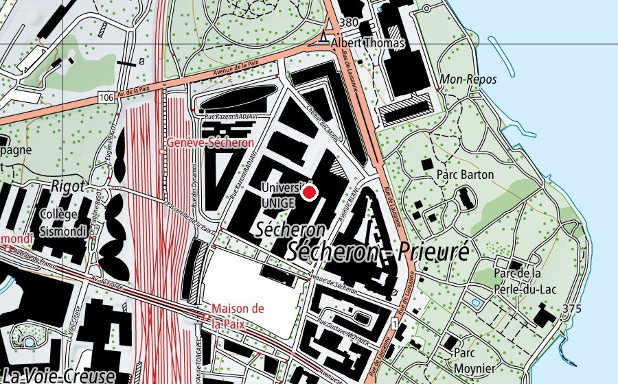 Karte mit dem Standort von Hall (Hochschule)