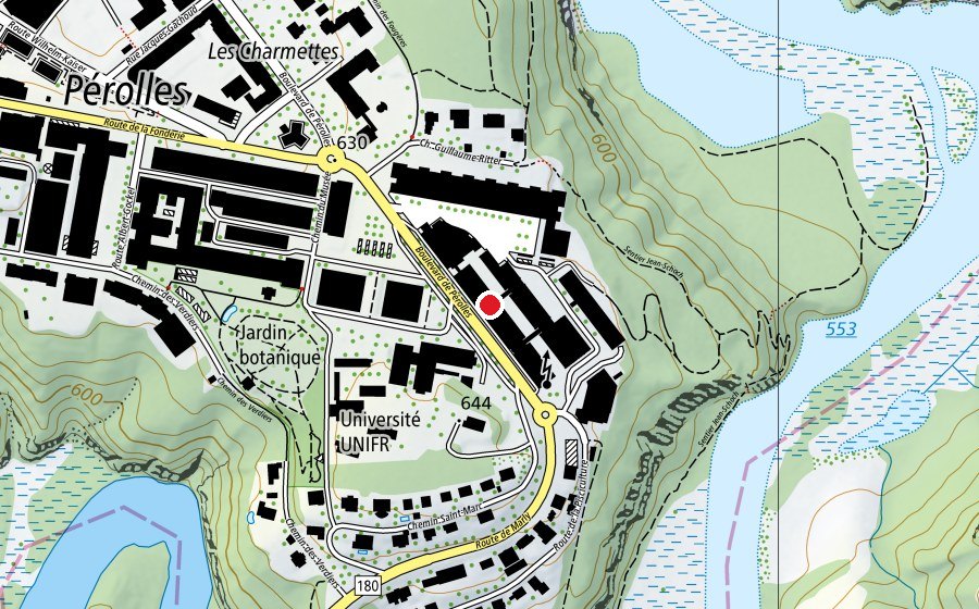Map showing the location of Haute école d'ingénierie et d'architecture de Fribourg (University)
