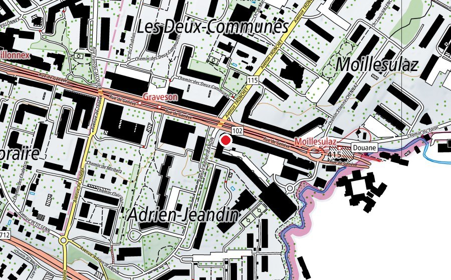 Carte indiquant l’emplacement de Haute école de croupier (Haute école)