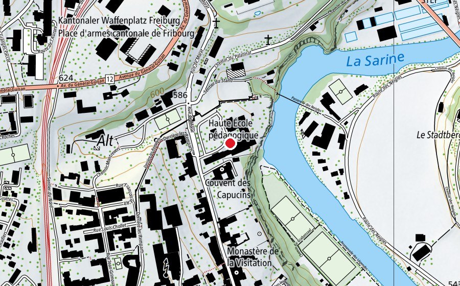 Carte indiquant l’emplacement de Haute École pédagogique (Haute école)