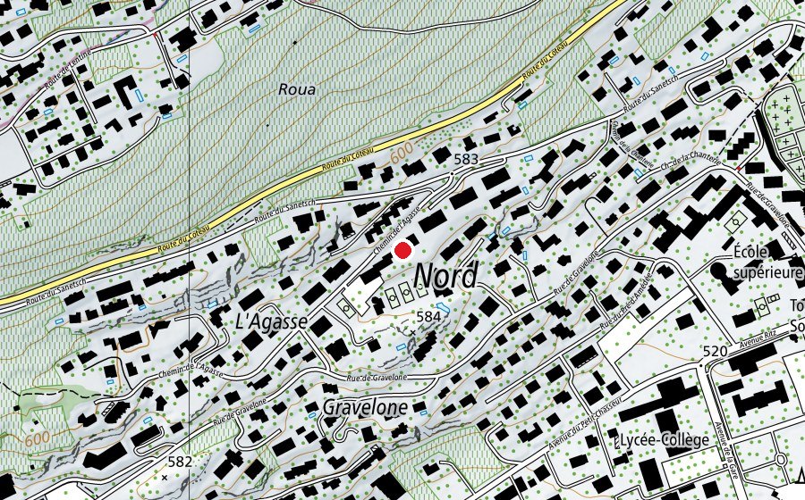 Map showing the location of HES-SO Valais-Wallis - Haute Ecole de Santé (University)