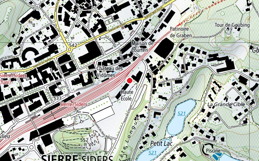 Mappa con la posizione di HES-SO Valais-Wallis (Scuola universitaria)