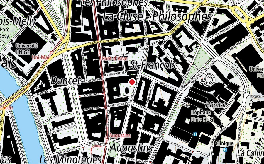Mappa con la posizione di HETS Bâtiment B (Scuola universitaria)