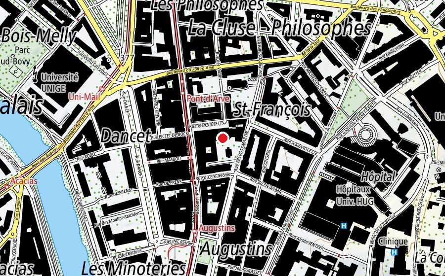 Map showing the location of HETS Bâtiment C (University)