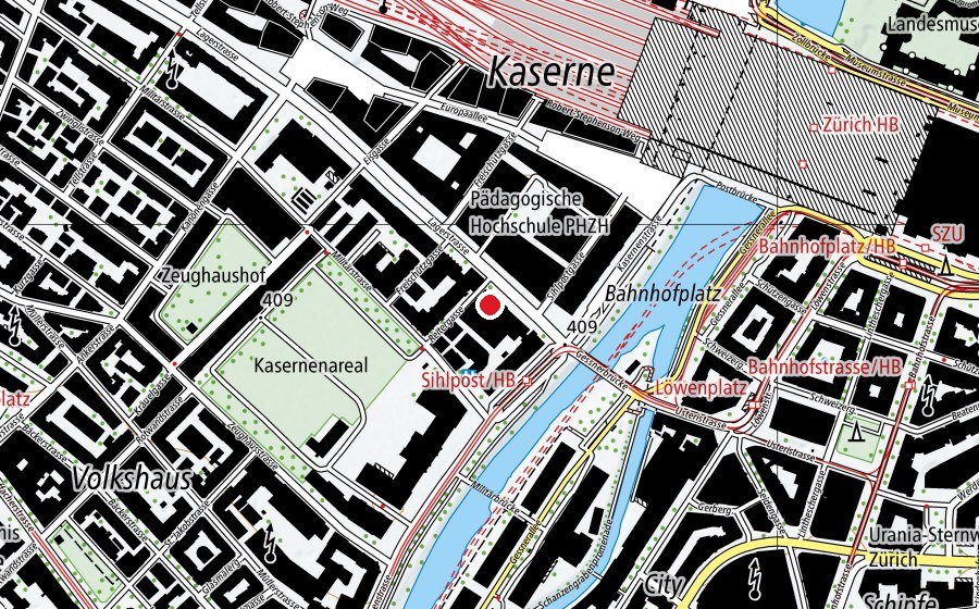 Mappa con la posizione di Hochschule für Wirtschaft Zürich (Scuola universitaria)