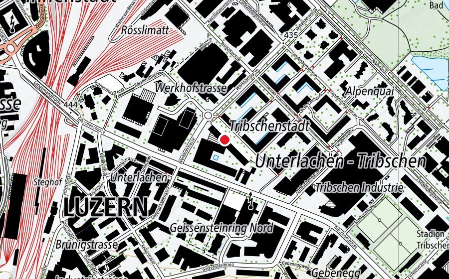 Map showing the location of Hochschule Luzern, Institut für Tourismuswirtschaft (University)