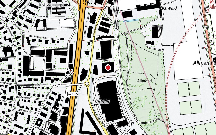 Map showing the location of Hochschule Luzern – Musik (University)