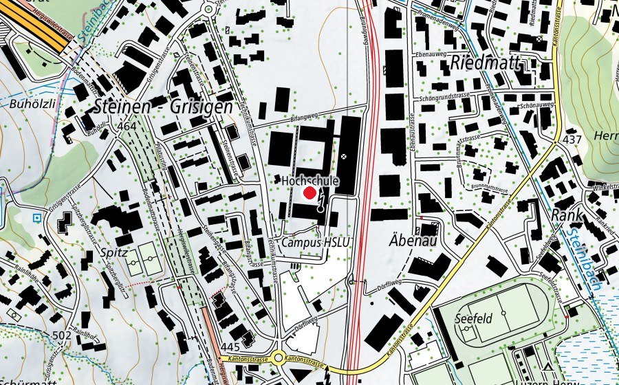 Mappa con la posizione di Hochschule Luzern - Technik & Architektur (Scuola universitaria)
