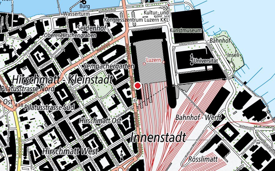 Map showing the location of Hochschule Luzern Wirtschaft (University)