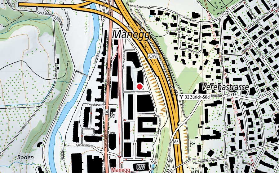 Map showing the location of Höhere Fachschule Intensiv-, Notfall- und Anästhesiepflege (University)
