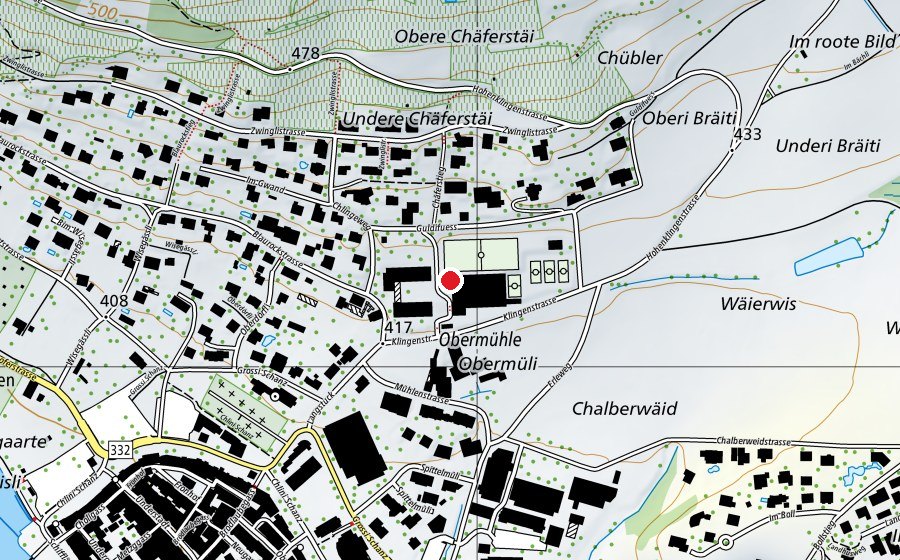 Map showing the location of Hopfengarten (University)