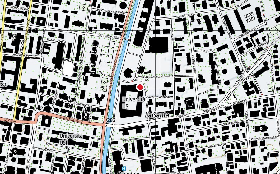Map showing the location of IDSIA USI-SUPSI (University)