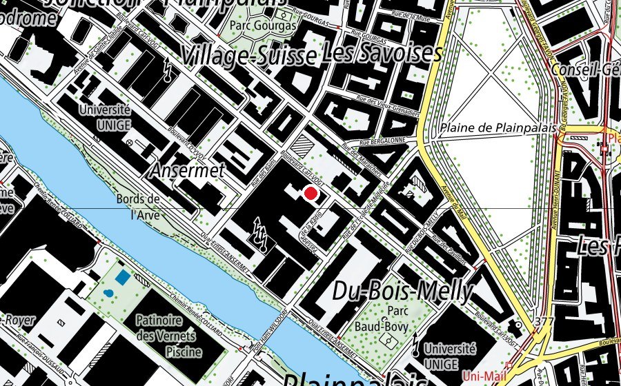 Karte mit dem Standort von Institut des sciences de l'environnement - ISE (Hochschule)