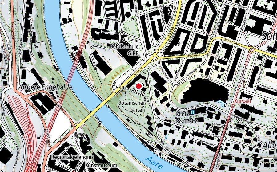 Mappa con la posizione di Institut für Pflanzenwissenschaften (Scuola universitaria)