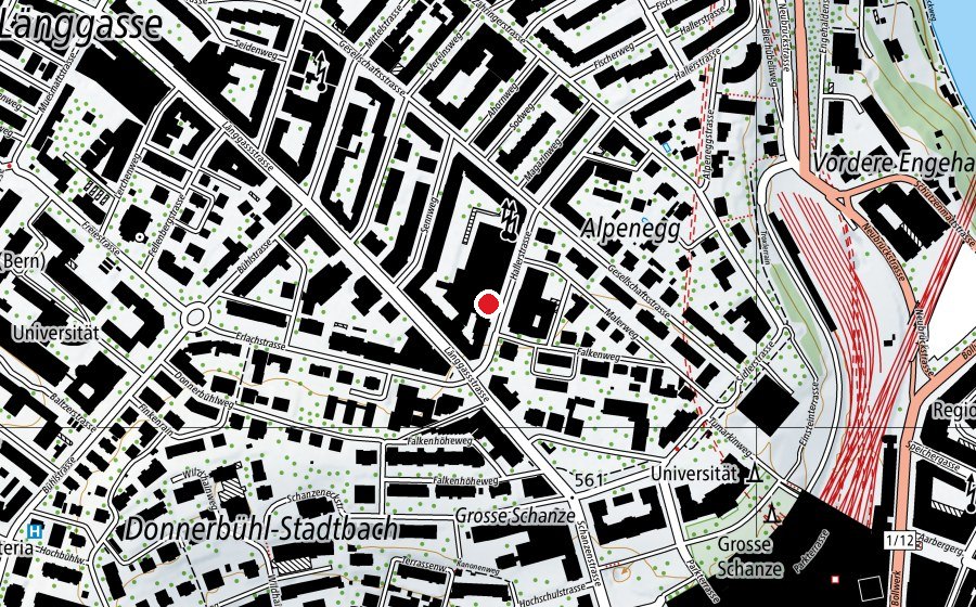 Mappa con la posizione di International Space Science Institute (Scuola universitaria)
