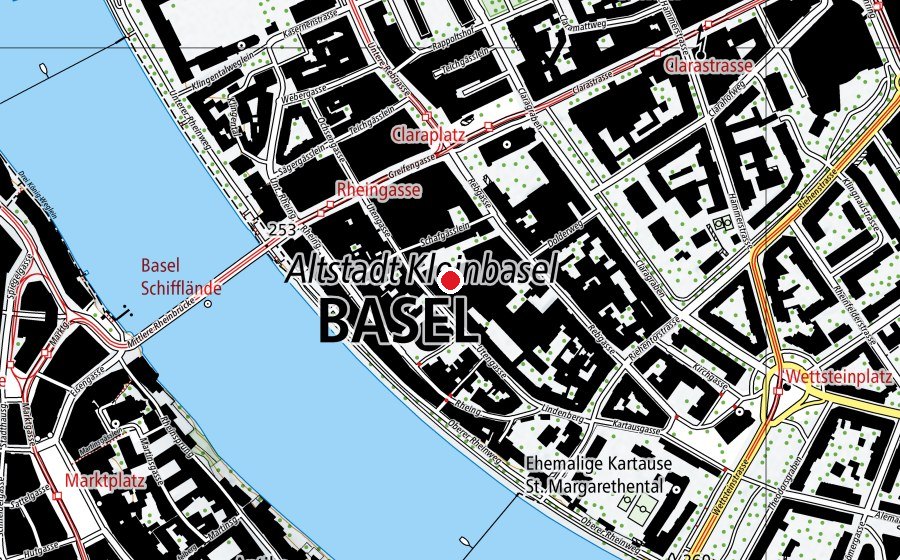 Carte indiquant l’emplacement de Jazzcampus Basel (Haute école)