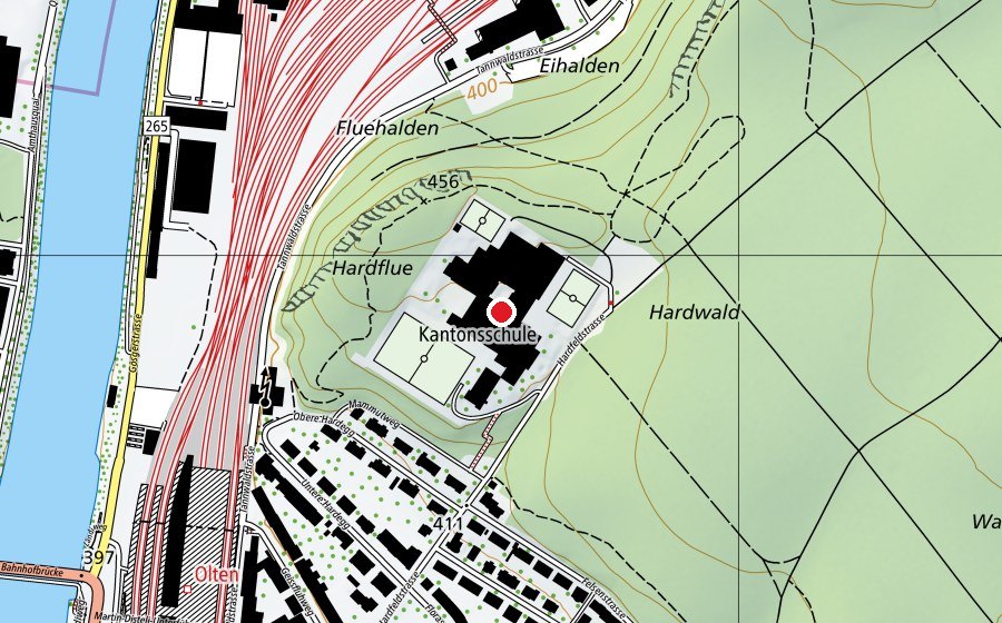 Mappa con la posizione di Kantonsschule Olten (Scuola universitaria)
