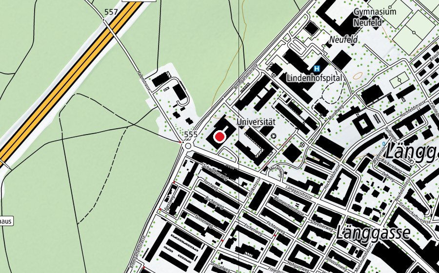 Karte mit dem Standort von Kleintierklinik (Hochschule)