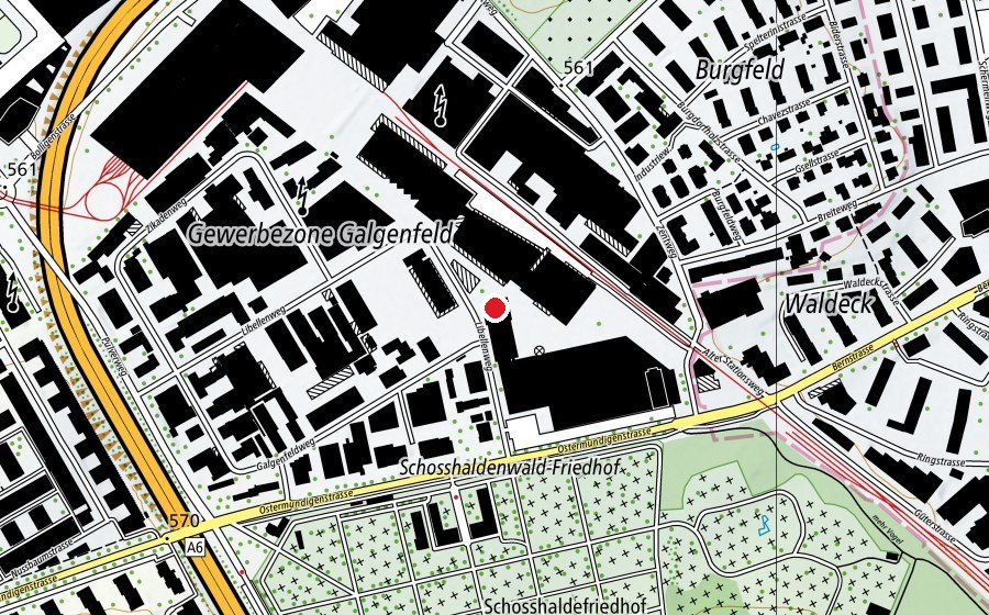 Map showing the location of Konservatorium Bern (University)