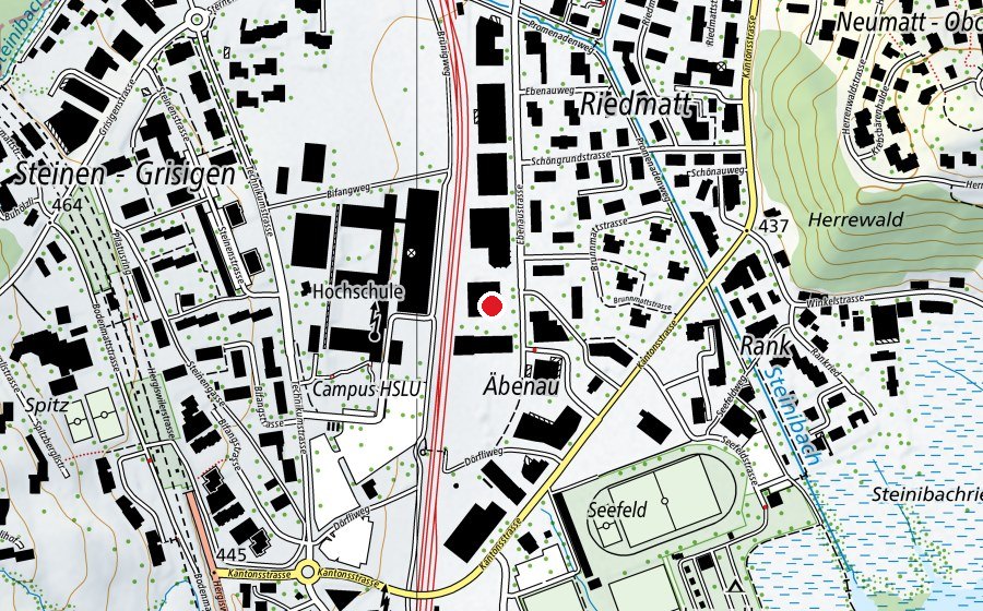 Karte mit dem Standort von Lucerne School of Engineering and Architecture ,Competence Centre Envelopes and Solar Energy (Hochschule)