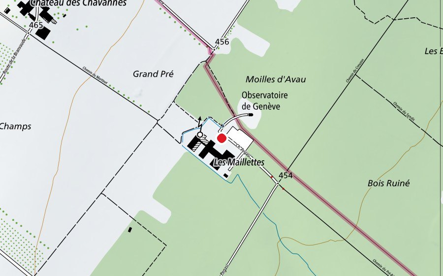 Mappa con la posizione di Observatoire de Genève - Université de Genève (Scuola universitaria)