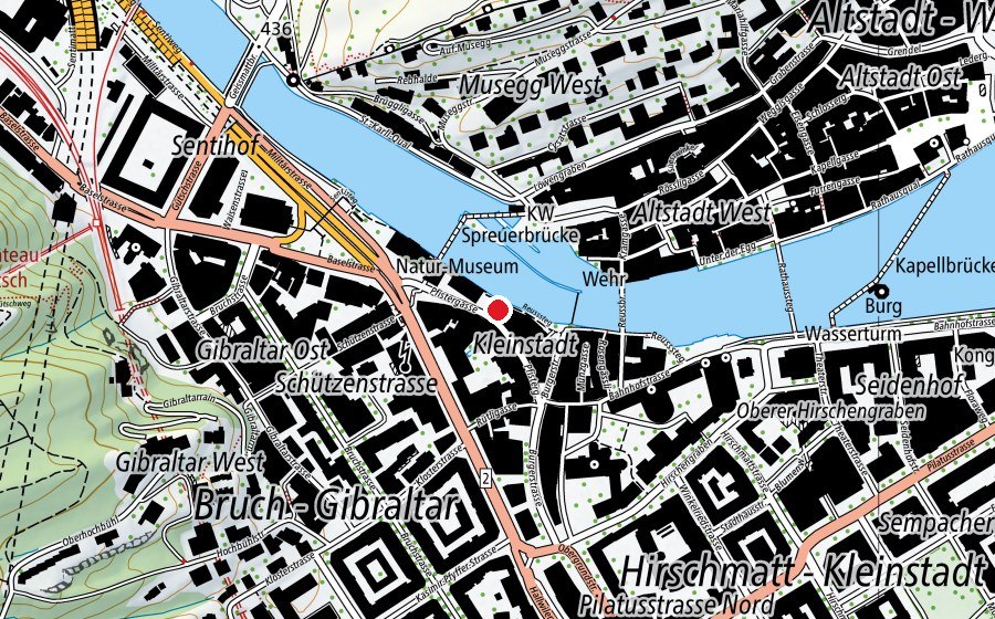 Mappa con la posizione di Pädagogische Hochschule Luzern (Scuola universitaria)
