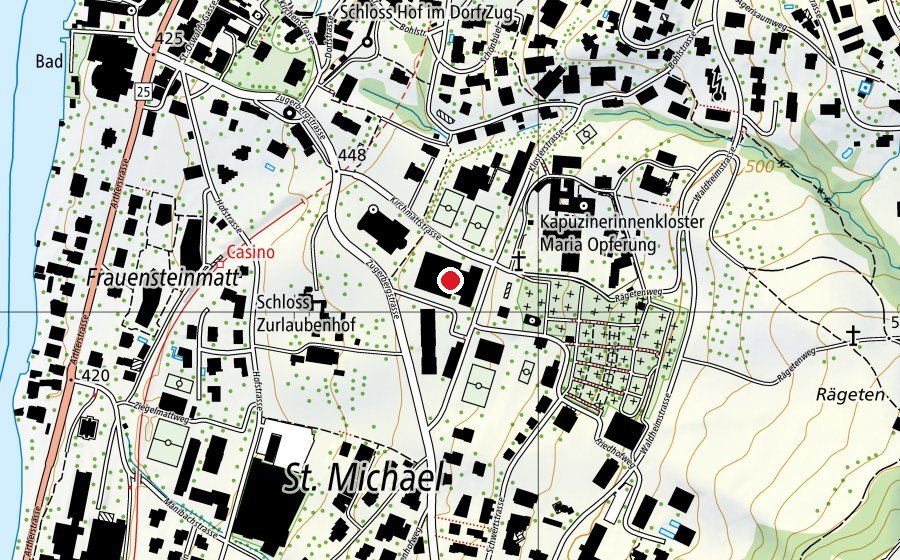Map showing the location of Pädagogische Hochschule Zug (University)