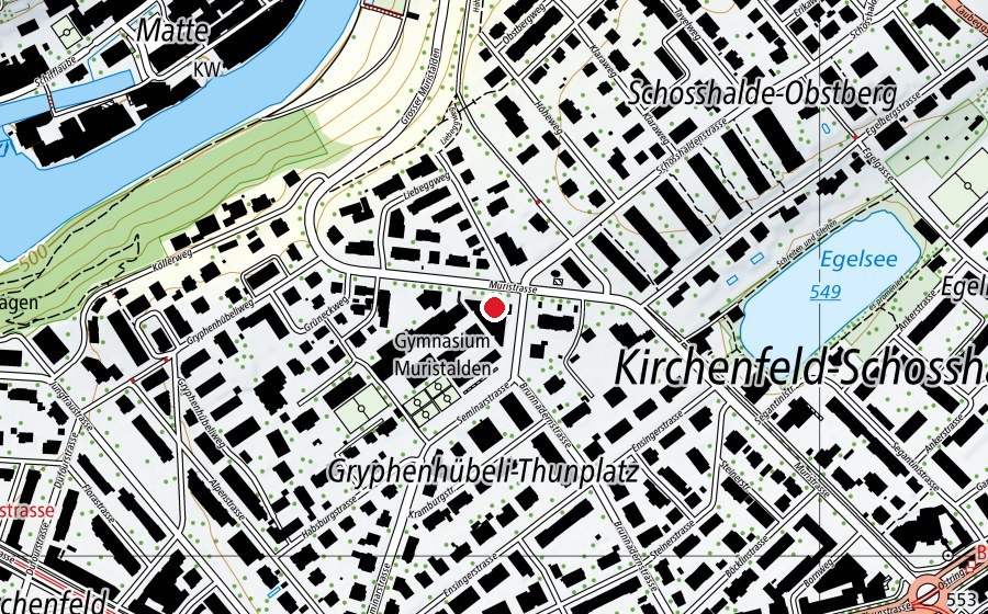 Karte mit dem Standort von PHBern Standort Campus Muristalden (Hochschule)