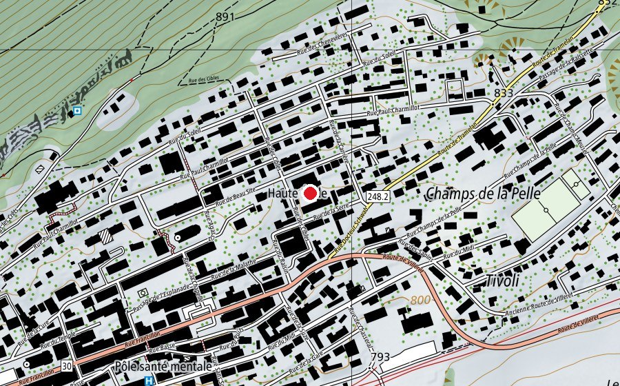 Map showing the location of PTSI/He-ARC (University)