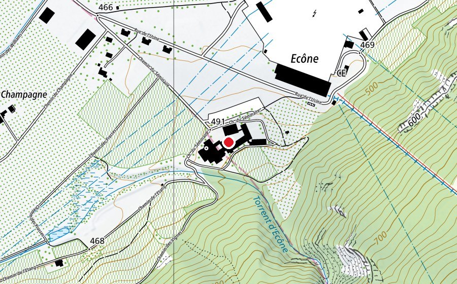 Mappa con la posizione di Séminaire International Saint-Pie X (Scuola universitaria)