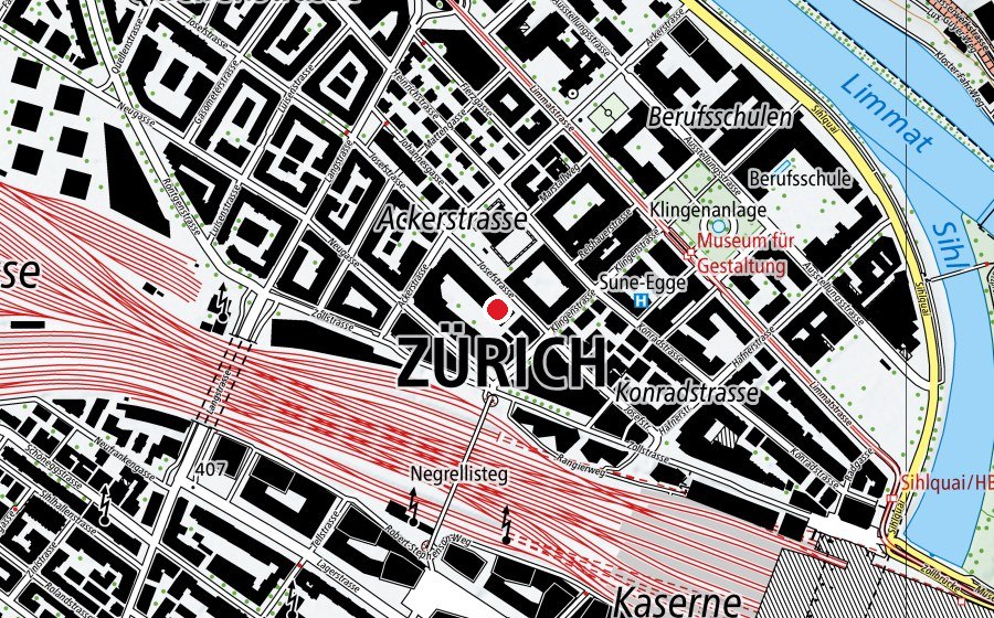 Karte mit dem Standort von STS Schweizerische Treuhänder Schule AG (Hochschule)