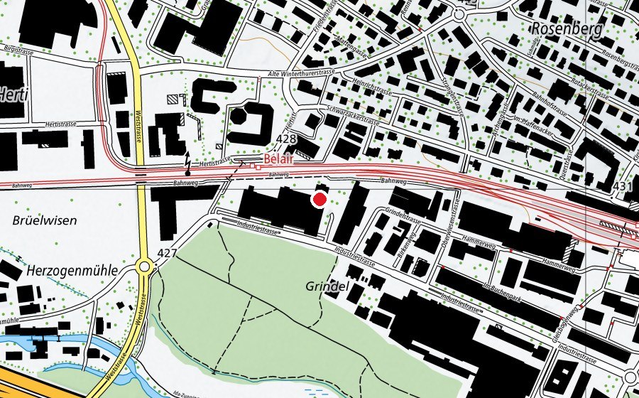 Carte indiquant l’emplacement de Synergis AG (Haute école)