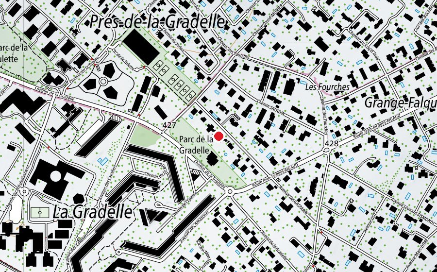 Carte indiquant l’emplacement de Tai Chi Genève (Haute école)