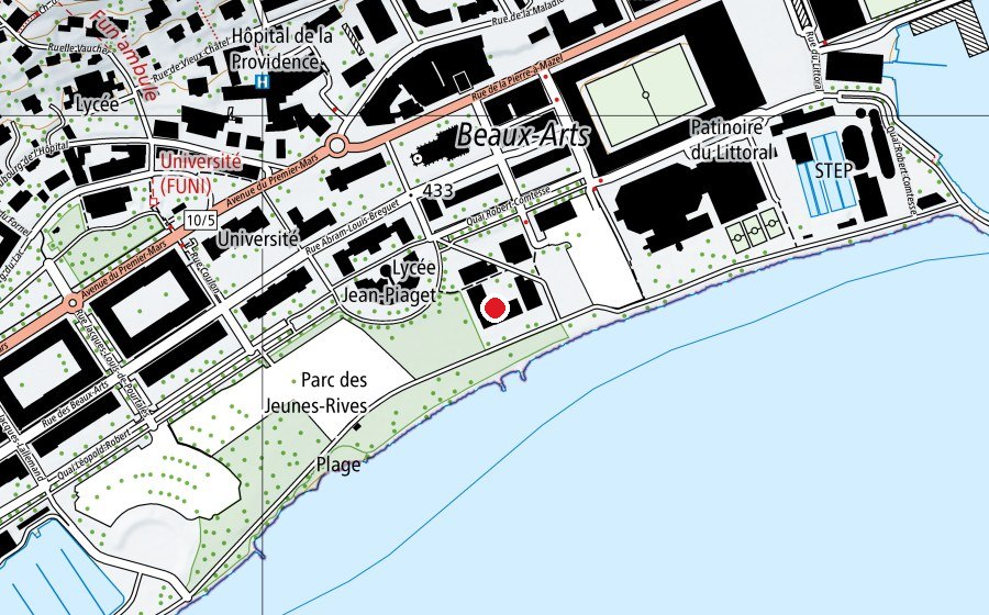 Map showing the location of UniNE Faculté des lettres et sciences humaines (University)