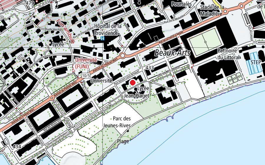 Mappa con la posizione di UniNE Faculté des sciences économiques (Scuola universitaria)