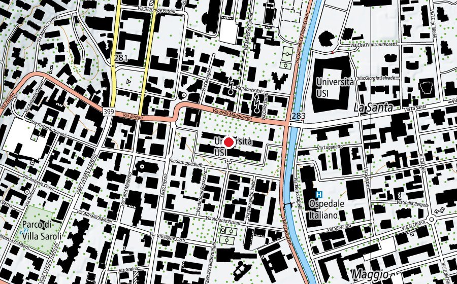Map showing the location of Università della Svizzera Italiana (University)
