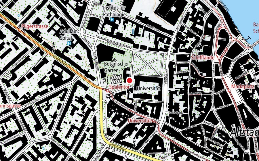 Map showing the location of Universität Basel (University)