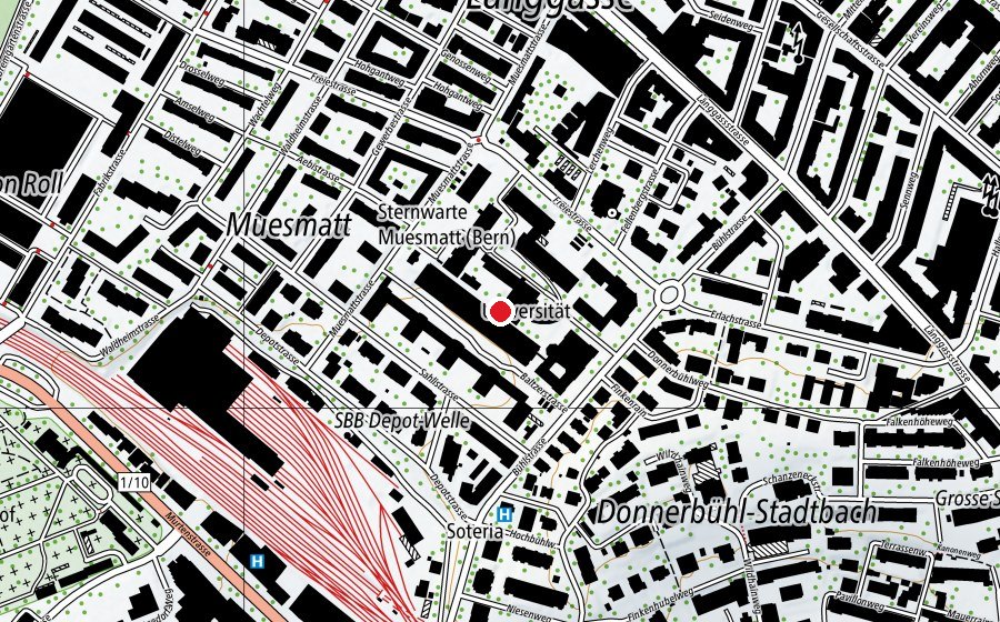 Mappa con la posizione di Universität Bern - Bühlplatz (Scuola universitaria)
